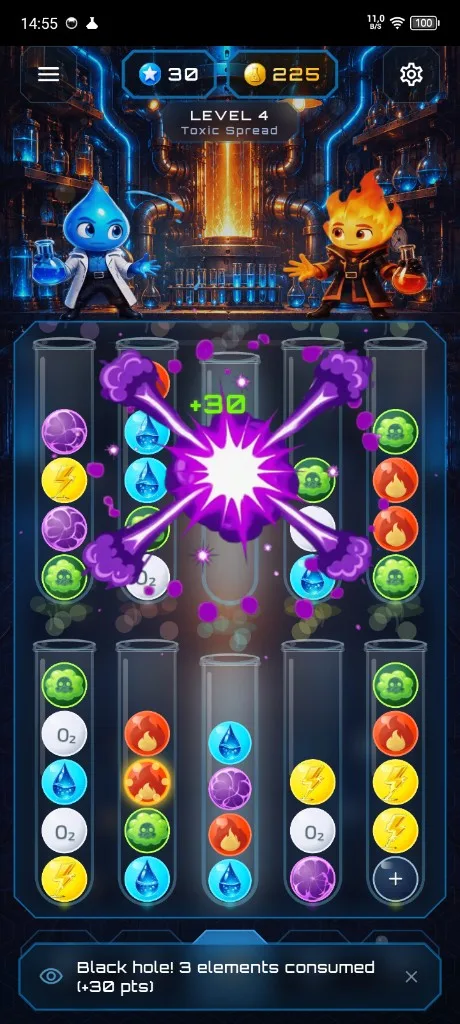 Black Hole — Novara Blast oyun ekranı
