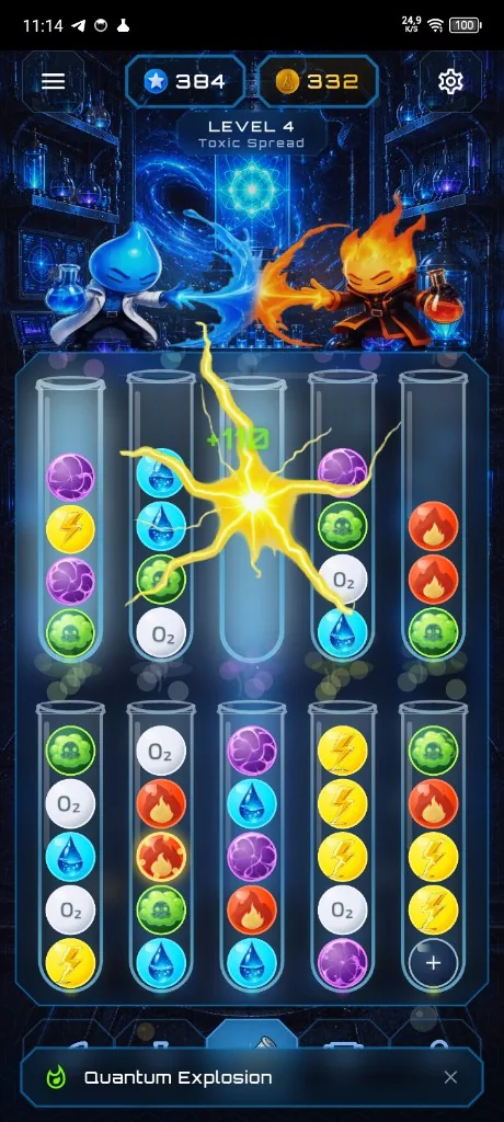 Quantum Explosion — Novara Blast oyun ekranı